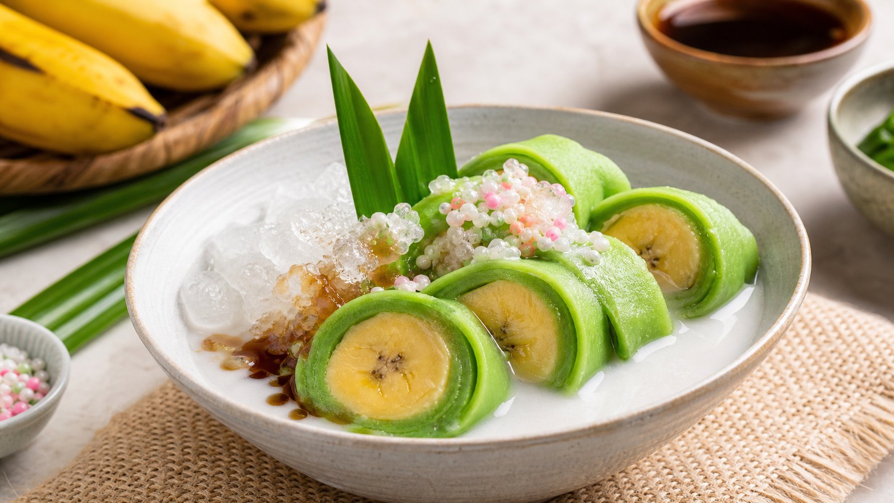 Cara Bikin Es Pisang Ijo Saus Vla Santan Manis Gurih Khas Makassar yang Legit